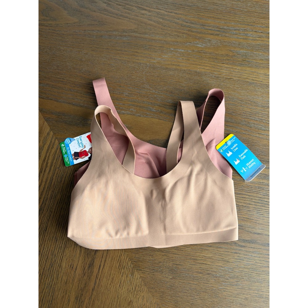 Hanes Everyday Comfort No Show Bra 2-Pack Nude Pink Girls Small H208